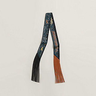 ビーズフリンジ付 Hermes\tGuepard Bandana Franges Cuirツイリー Guepard Bandana Franges Cuir Twilly | Hermès Mainland China